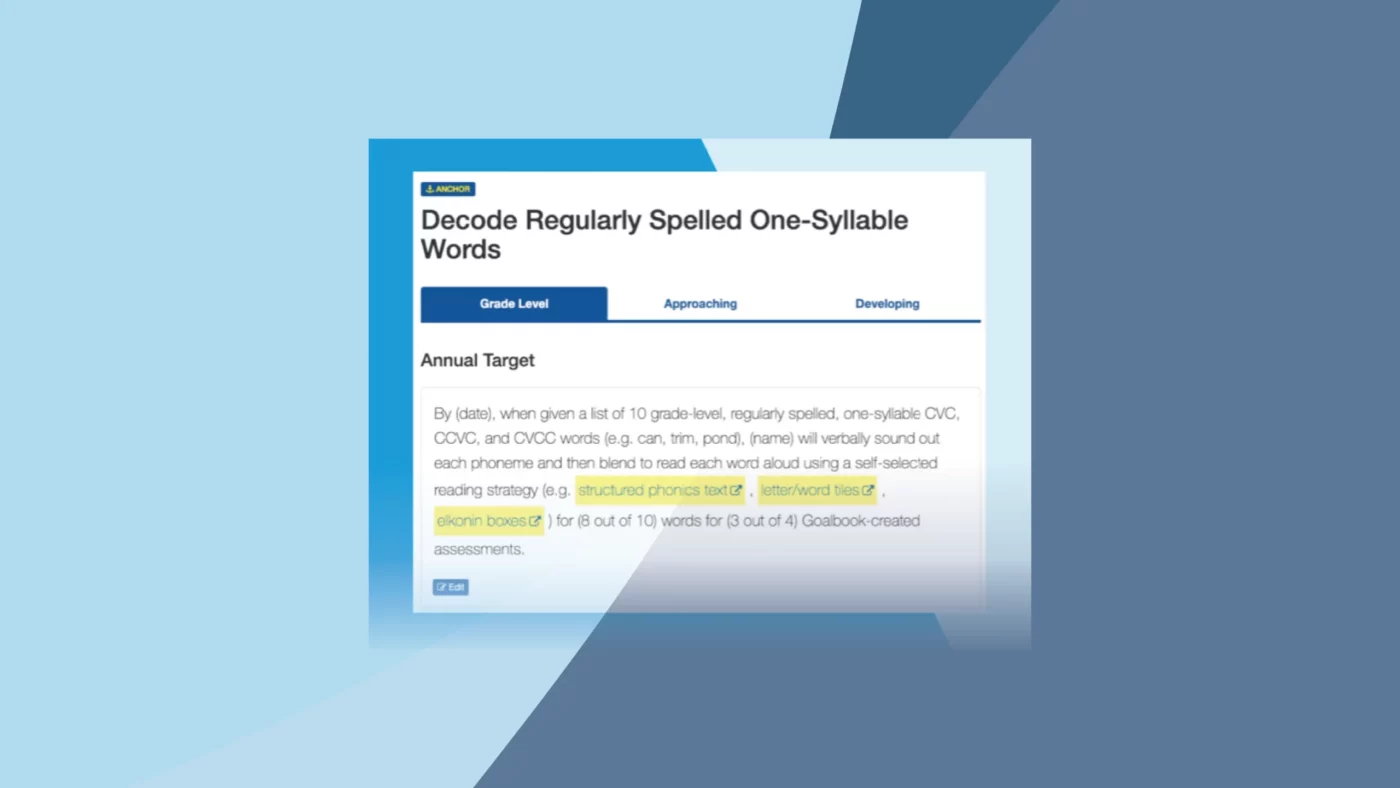 Goalbook Toolkit Update: ELA Anchor Pages with More Accessible IEP Goals